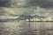 Guanabara Bay with dark clouds,Rio de Janeiro