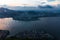 The Guanabara bay view from Sugar loaf at sunset.