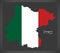 Guanajuato map with Mexican national flag illustration