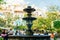 Guanajuato, Mexico-November 2019 the stone fountain in the Plaza del Baratillo, on a sunny day