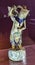 Guangdong China Porcelain Foshan Shiwan Ceramic Figurine Portrait Chinese Lei Gong Duke Thunder Sculpture Art Crafts Qing Dynasty