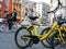 Guangzhou, CHINA-MARCH 27, 2018: Ofo is a popular bike sharing platform where users grab bikes through an app in many cities in