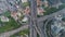 Guangzhou city and complex road interchange. Guangdong, China. Aerial view
