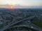 The Guangzhou Ring Expressway and Dongsha Interchange at sunset