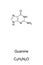 Guanine, G, Gua, nucleobase, chemical formula and skeletal structure