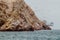 Guano loading post on the rocks of the Ballestas Islands in the Paracas National park, Per