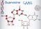 Guanosine - purine nucleoside molecule, is important part of GMP, GDP, cGMP , GTP, RNA, DNA. Structural chemical formula and mole