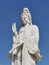 Guanyin bodhisattva worship with blue sky.