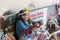 Guarani woman selling souvenirs in Parana Province, Brazil