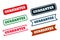 Guarantee grunge distressed rubber stamps set of six