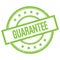 GUARANTEE text written on green vintage stamp