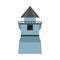 Guard building front view vector icon. Kingdom protection military flat watching tower