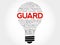 GUARD bulb word cloud collage