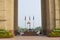 guard at a monument to the lost soldiers at Gate of India