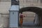 Guard on sentry duty outside Saint Peter`s Basilica, Vatican city state, Italy