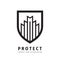 Guard shield business concept logo. Protection security icon sign. Savety protect symbol.