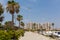 Guardamar del Segura Marina de las Dunas with boats and palm trees Spain