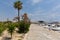 Guardamar Marina de las Dunas with boats and palm trees Spain