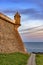 Guardhouse and wall of the historic and famous Farol da Barra fortification