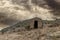 Guardhouse on the way to the castle of torroella de montgri at sunset