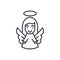 Guardian angel black icon concept. Guardian angel flat vector symbol, sign, illustration.