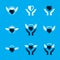Guardian angel vector conceptual emblems collection, graphic ill