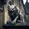 Guardian of the Heights: Stone Gargoyle on Church Roof