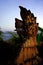 guardian lion, entrance ancient Shwe Taung Pagoda, Mrauk U, Myanmar