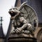 Guardian of the Night: Stone Gargoyle Perched atop a Gothic Church