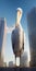 Guardian Pelican: Photorealistic Rendering Of A Tall Angelic Bird Protecting The World Trade Center