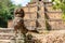 Guardian sculpture at the Baksei Chamkrong Temple, Angkor, Siem Reap, Cambodia, Asia