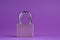 Guardian of Security: Silver Metal Padlock on Vibrant Purple Background