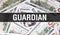 Guardian text Concept Closeup. American Dollars Cash Money,3D rendering. Guardian at Dollar Banknote. Financial USA money banknote