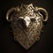 Guardian of Valor: Medieval Shield with Stately Ram\\\'s Head Crest