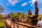 Guardians statues on the bridge at South Gate of Angkor Thom in Siem Reap, Cambodia