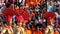 Guards and indian crowd at wagah border between india and pakistan