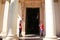 Guards standing by the entrance of National Pantheon of the Hero