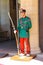 Guardsman in colorful uniforms on a post near the Palazzo Pubblicco in San Marino.