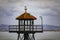 Guardtower of the federal prison on Alcatraz Island in the middle of the bay of San Francisco, California, USA