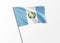Guatemala flag flying high in the isolated background Guatemala independence day. World national flag collection