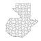 Guatemala map from black puzzles set jigsaw parts mosaic grid. Vector illustration