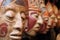 Guatemala, Mayan clay masks at the market