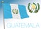 Guatemala official flag and coat of arms, central america