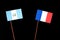 Guatemalan flag with French flag on black