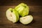 guava fruit on wood