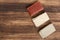 Guava Paste Wrapped in Bijao Leaf; Photo On Wood Background