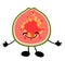 Guava on a pink background. Beautiful cute fruit character