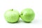 Guava Psidium guajava are fresh green fruit. rich in vitamins have a taste sour and sweet on isolated white background and