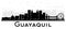 Guayaquil Ecuador City Skyline with Black Buildings Isolated on