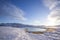 Guba Voronya bay. Kola Peninsula winter landscape